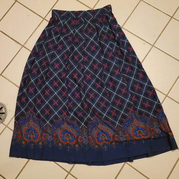 Pendleton Country Sophisticates Deep Green Wool Rayon Skirt Women's 10 Plaid - Picture 6 of 10